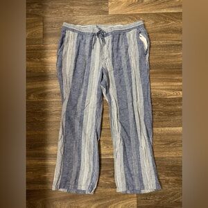 Old Navy Blue and White Striped Wide Leg Pants